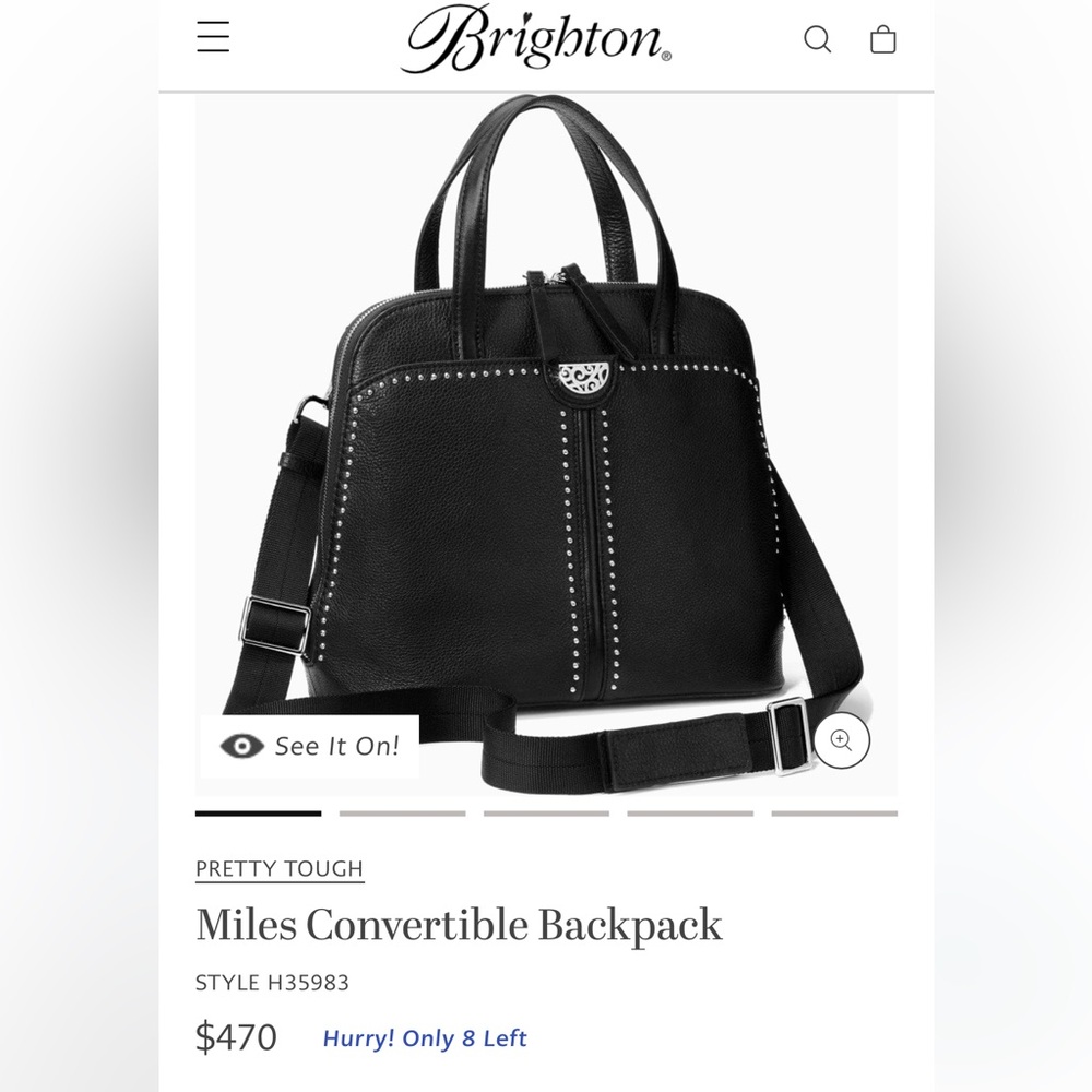 Brighton Miles Convertible Backpack, Excellent Condition